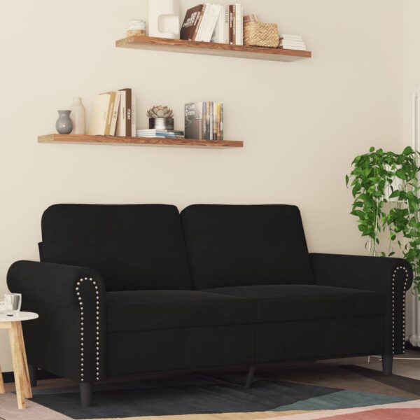 vidaXL 2-Seater Sofa Black 55.1" Velvet