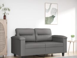 vidaXL 2-Seater Sofa Dark Gray 47.2" Microfiber Fabric