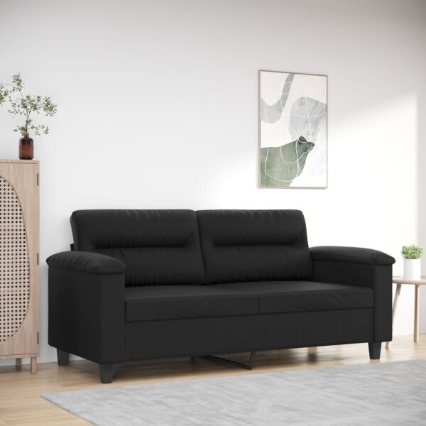 vidaXL 2-Seater Sofa Black 55.1" Faux Leather
