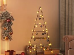 vidaXL Metal Christmas Tree for Decoration Black 49.2"