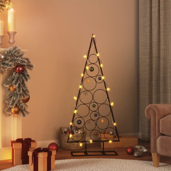 vidaXL Metal Christmas Tree for Decoration Black 49.2"