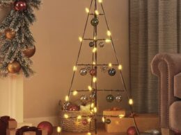 vidaXL Metal Christmas Tree for Decoration Black 39.4"