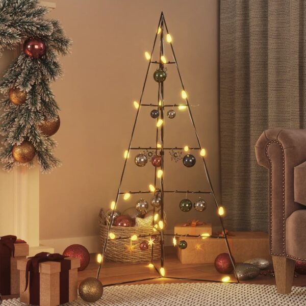 vidaXL Metal Christmas Tree for Decoration Black 39.4"