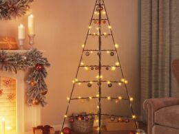 vidaXL Metal Christmas Tree for Decoration Black 70.9"