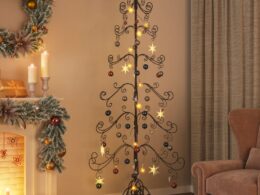 vidaXL Metal Christmas Tree for Decoration Black 84.6"