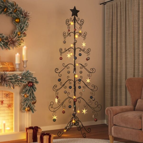 vidaXL Metal Christmas Tree for Decoration Black 84.6"