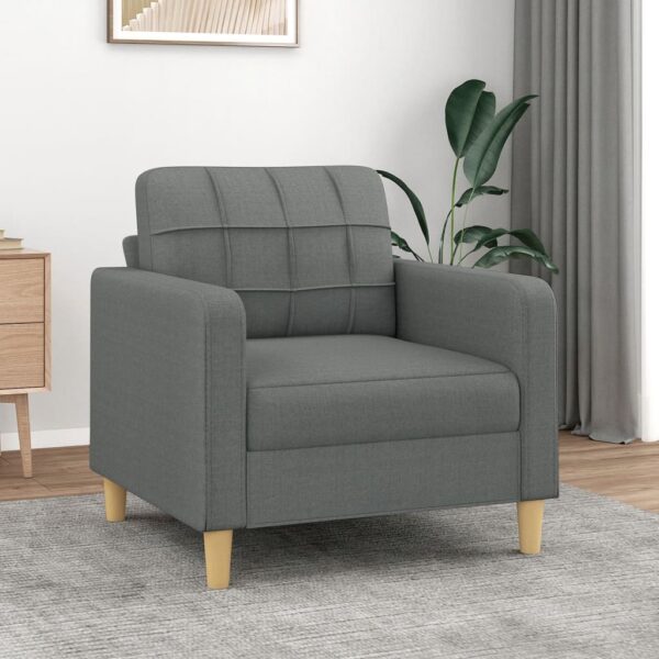 vidaXL Sofa Chair Dark Gray 23.6" Fabric