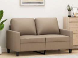vidaXL 2-Seater Sofa Cappuccino 47.2" Faux Leather