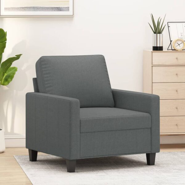 vidaXL Sofa Chair Dark Gray 23.6" Fabric