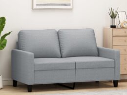 vidaXL 2-Seater Sofa Light Gray 47.2" Fabric