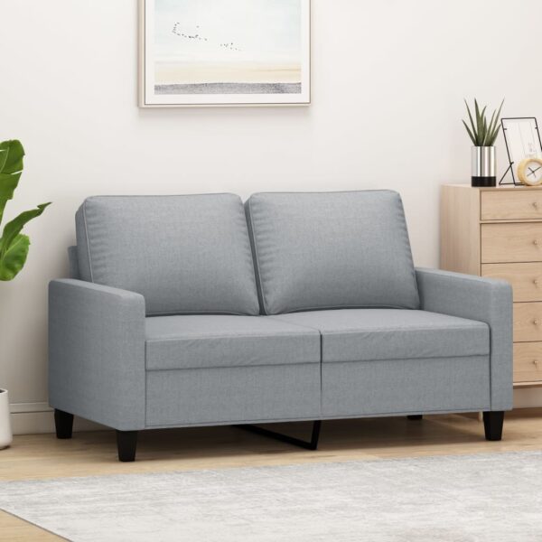 vidaXL 2-Seater Sofa Light Gray 47.2" Fabric