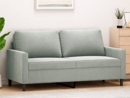 vidaXL 2-Seater Sofa Light Gray 55.1" Velvet