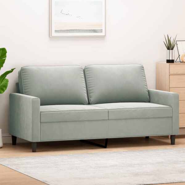 vidaXL 2-Seater Sofa Light Gray 55.1" Velvet