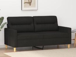 vidaXL 2-Seater Sofa Black 55.1" Fabric