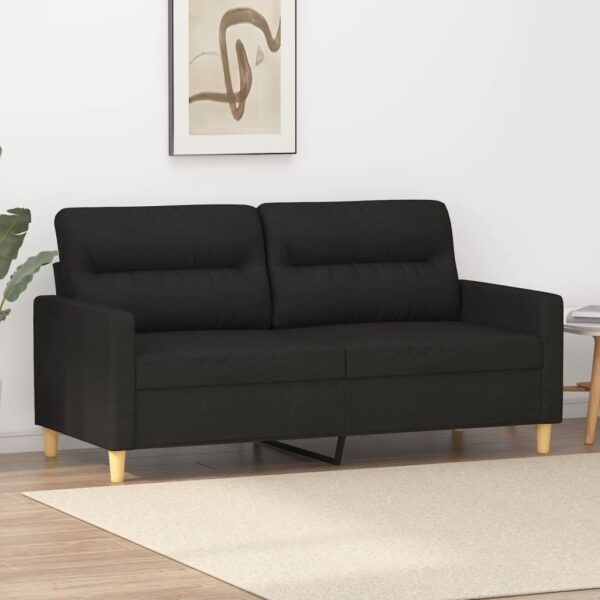 vidaXL 2-Seater Sofa Black 55.1" Fabric
