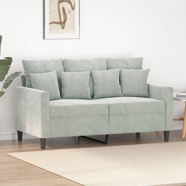 vidaXL 2-Seater Sofa Light Gray 47.2" Velvet
