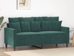 vidaXL 2-Seater Sofa Dark Green 55.1" Velvet