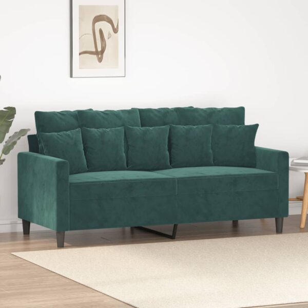 vidaXL 2-Seater Sofa Dark Green 55.1" Velvet