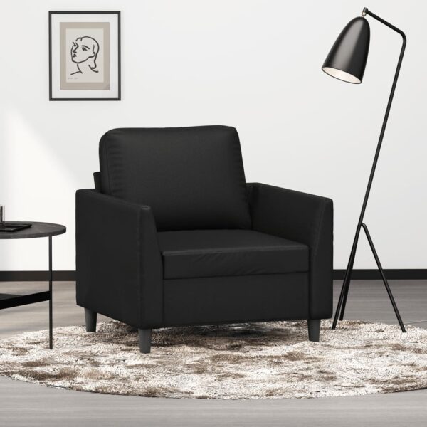 vidaXL Sofa Chair Black 23.6" Faux Leather