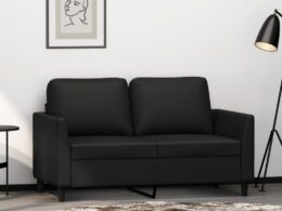 vidaXL 2-Seater Sofa Black 47.2" Faux Leather