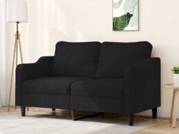 vidaXL 2-Seater Sofa Black 55.1" Fabric