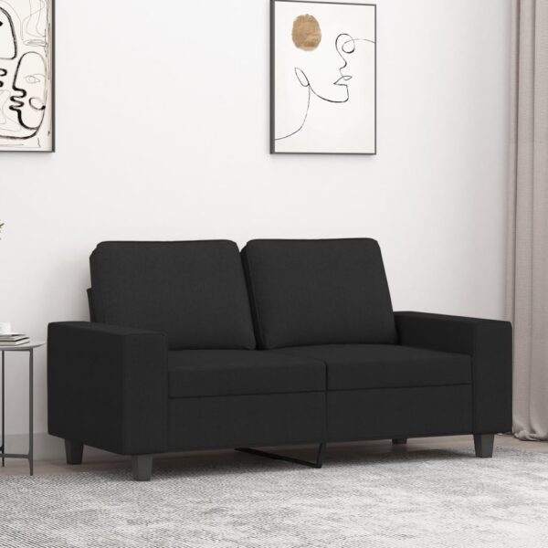 vidaXL 2-Seater Sofa Black 47.2" Fabric