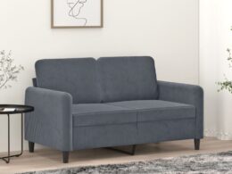 vidaXL 2-Seater Sofa Dark Gray 47.2" Velvet