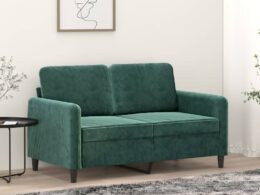 vidaXL 2-Seater Sofa Dark Green 47.2" Velvet