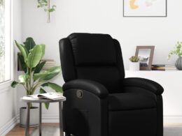 vidaXL Recliner Chair Black Faux Leather