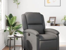 vidaXL Recliner Chair Gray Faux Leather