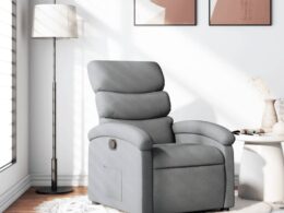 vidaXL Recliner Chair Light Gray Fabric