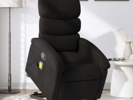 vidaXL Stand up Massage Recliner Chair Black Fabric