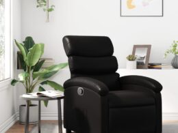 vidaXL Recliner Chair Black Faux Leather