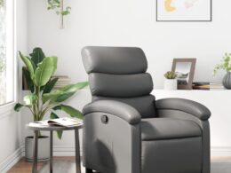 vidaXL Recliner Chair Gray Faux Leather