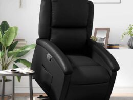 vidaXL Stand up Recliner Chair Black Faux Leather