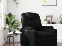 vidaXL Recliner Chair Black Faux Leather