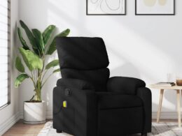 vidaXL Massage Recliner Chair Black Fabric