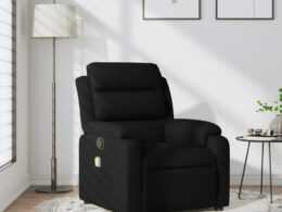 vidaXL Massage Recliner Chair Black Fabric