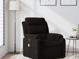 vidaXL Massage Recliner Chair Black Velvet