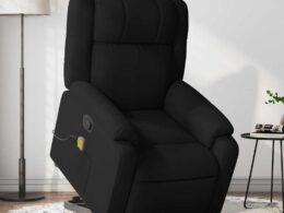 vidaXL Stand up Massage Recliner Chair Black Fabric