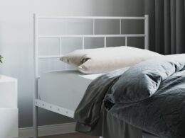 vidaXL Metal Headboard White 39.4"