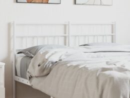 vidaXL Metal Headboard White 59.1"