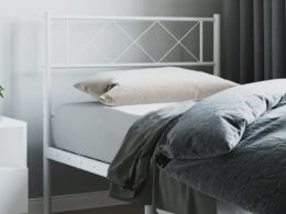 vidaXL Metal Headboard White 39.4"