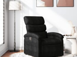 vidaXL Recliner Chair Black Fabric