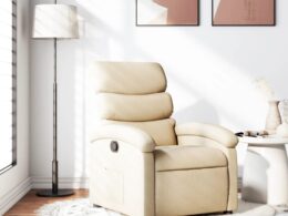 vidaXL Recliner Chair Cream Fabric