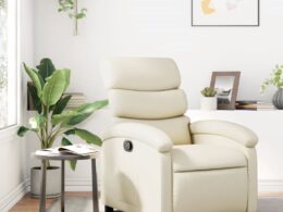 vidaXL Recliner Chair Cream Faux Leather