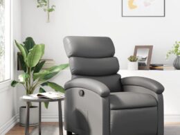 vidaXL Recliner Chair Gray Faux Leather
