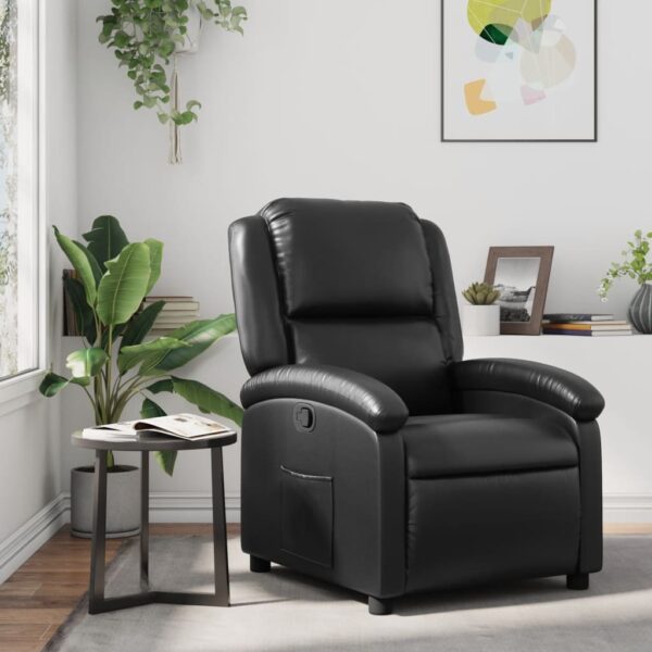 vidaXL Recliner Chair Black Faux Leather