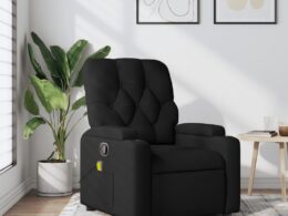 vidaXL Massage Recliner Chair Black Fabric