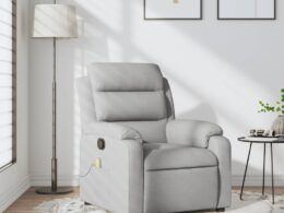 vidaXL Massage Recliner Chair Light Gray Fabric